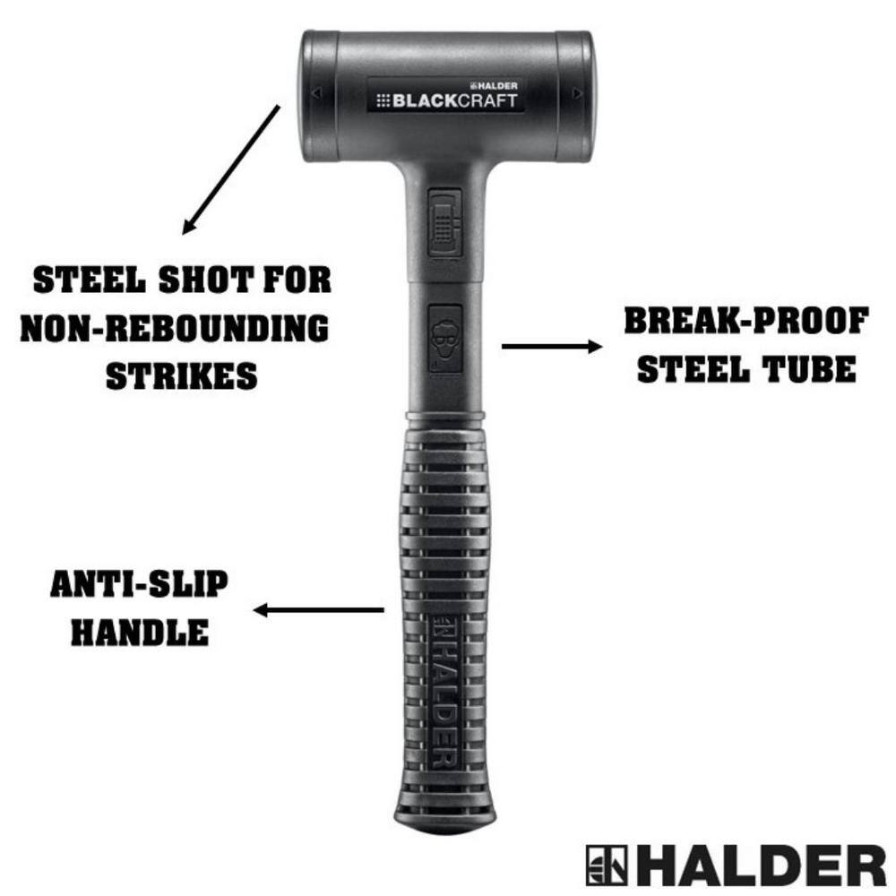 Halder Blackcraft Dead Blow 1.98 lbs. Polyurethane Hammer with 12.2 in. Steel Handle 3379.050