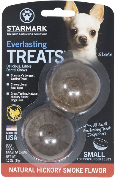 Starmark Everlasting Natural Hickory Smoke Flavored Dental Dog Treats， Small， 2 count