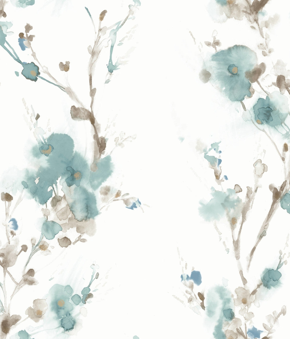 Sample Charm Wallpaper in Teal from the Breathless Collection