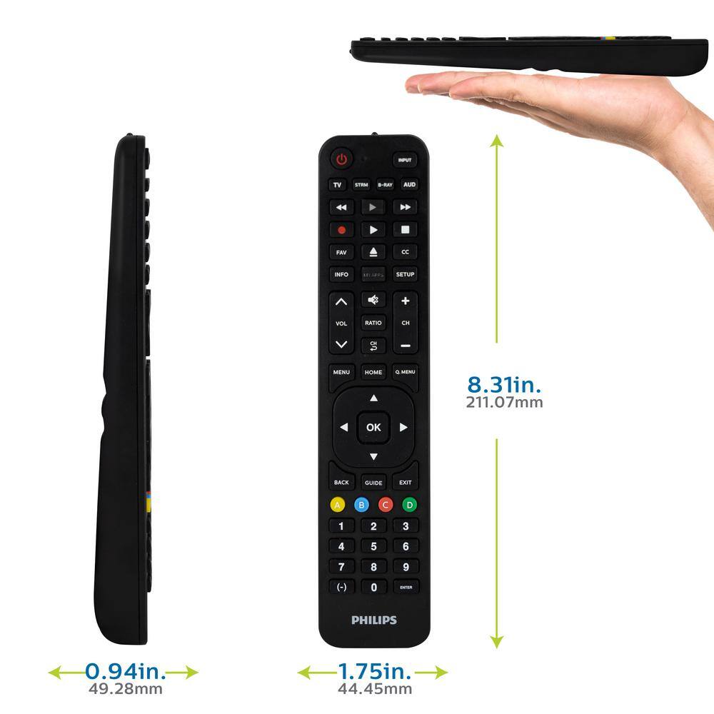 Philips 4-Device LG Replacement Universal TV Remote Control in Black SRP4519L27