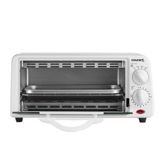 Courant 650-Watt 2-Slice White Toaster Oven with Toast Bake and Broil Functions MTO621W974