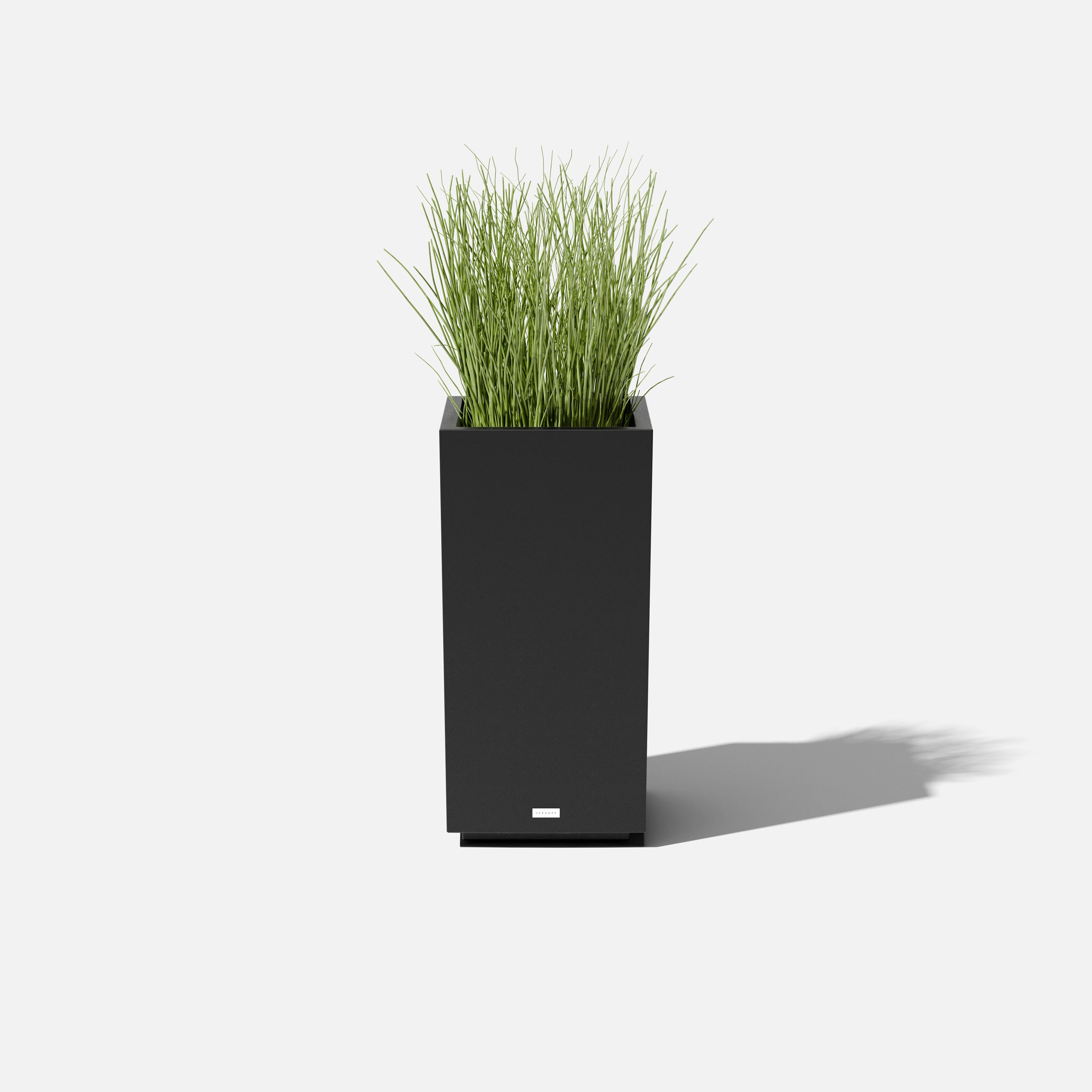 Veradek Block Series Pedestal Tall Planter Black