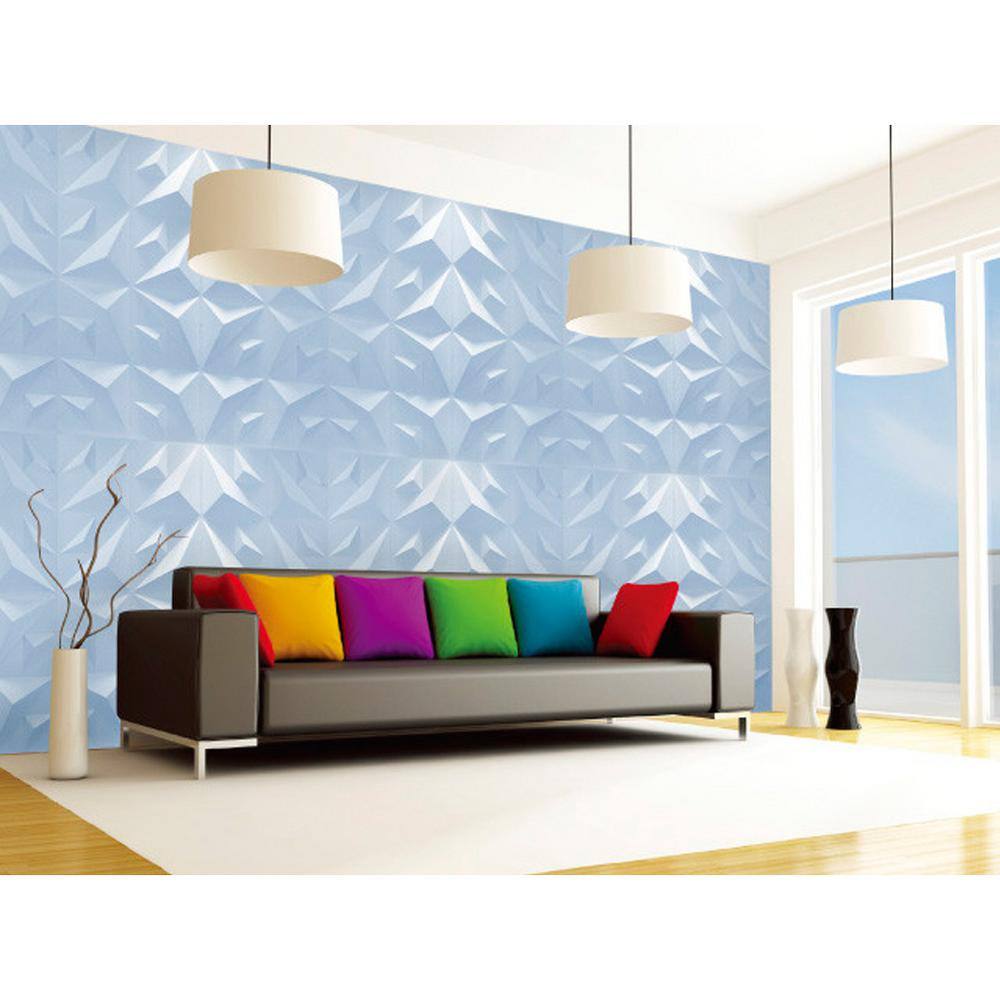 Art3dwallpanels Decorative 19.7 in. x 19.7 in. Matt White 3D Wall Panels for Interior Wall Decor (12-Pieces) A10hd029