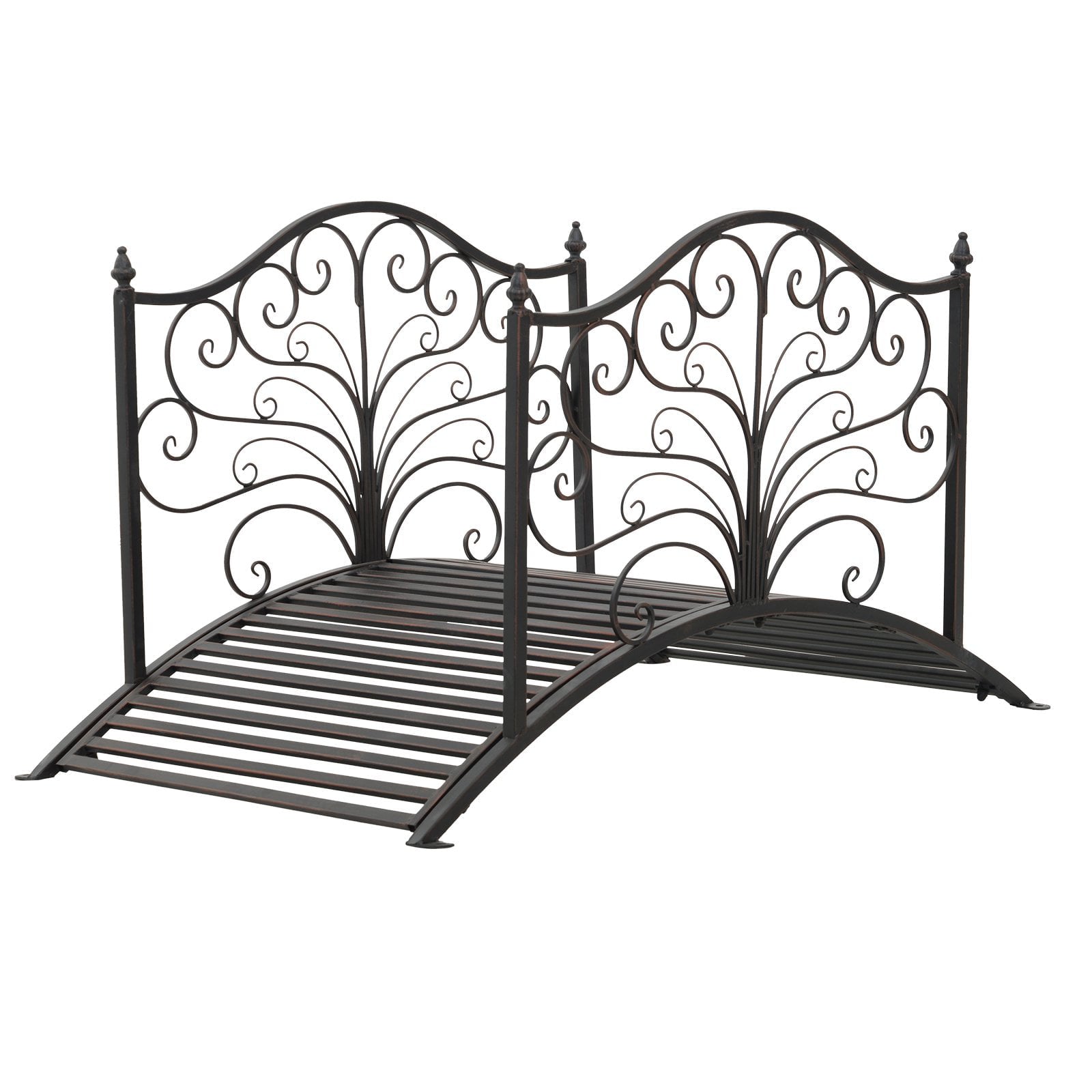 Carevas 4' Metal Arched Backyard Decorative Garden - Black Bronze