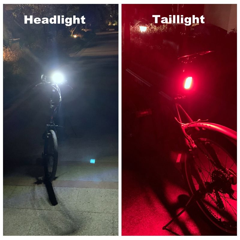 Speed Type C Rechargeable Bicycle Lights Set Super Bright 8 Modes  IPX5 Waterproof Bike Lights for Night Riding/Cycling Safety