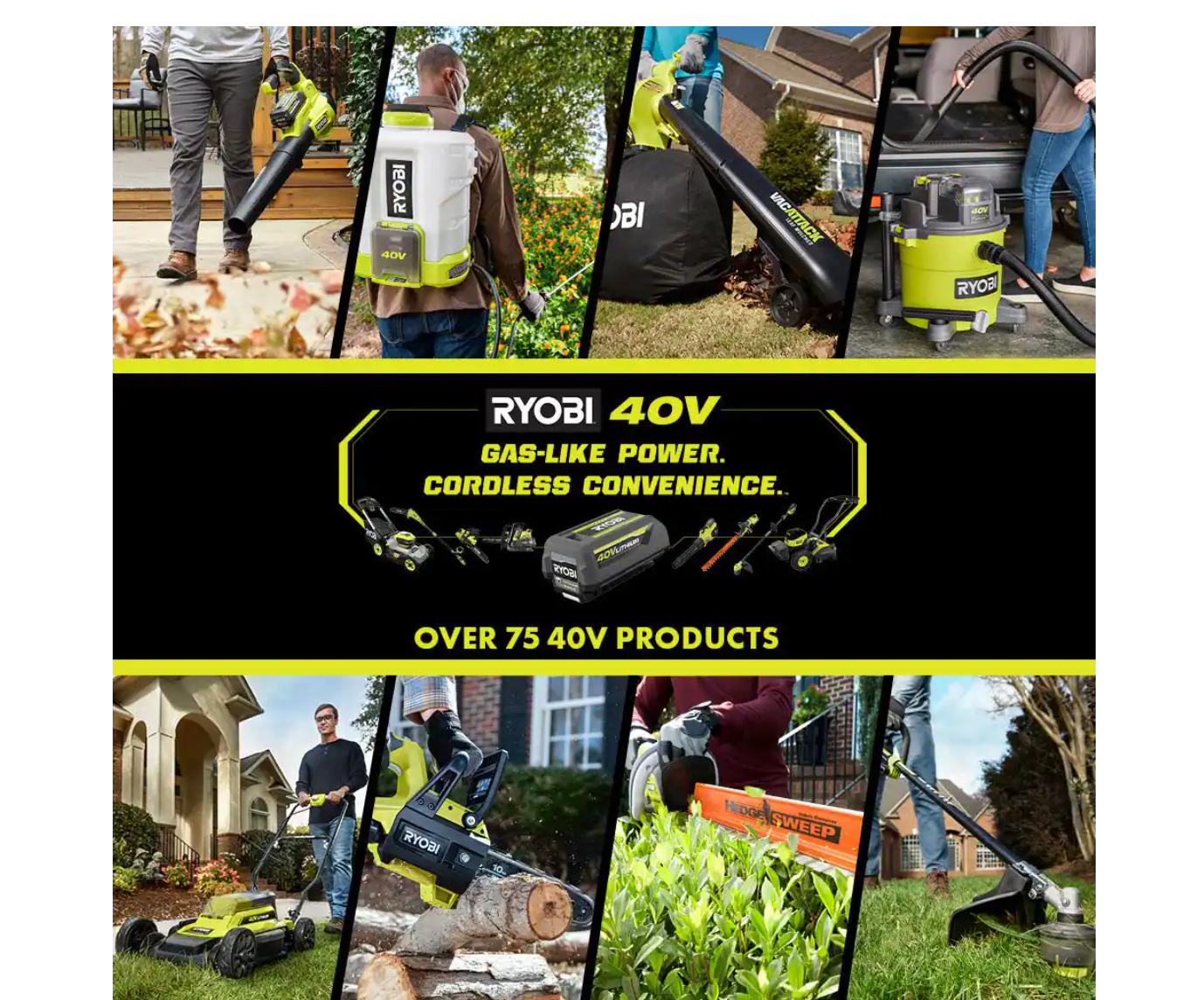 RYOBI RY40930 40V Cordless Battery String Trimmer and Jet Fan Blower Combo Kit (2-Tools) with 4.0 Ah Battery and Charger