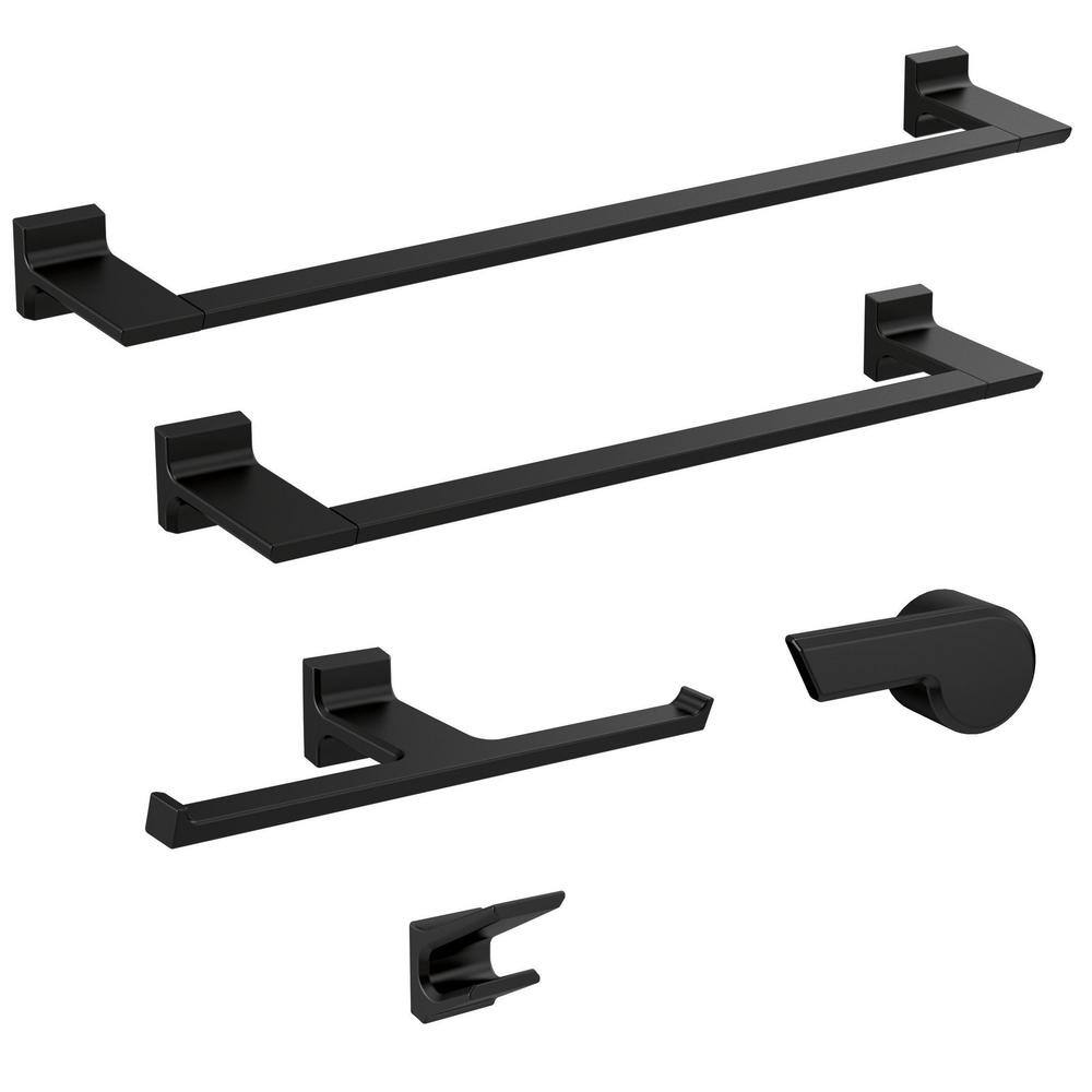 Delta Pivotal 24 in. Towel Bar in Matte Black 79924-BL