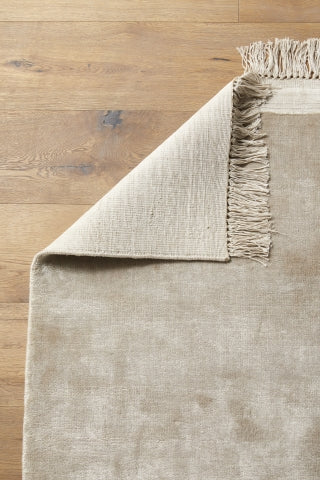 FILUCA Shiny Beige Carpet with Fringe