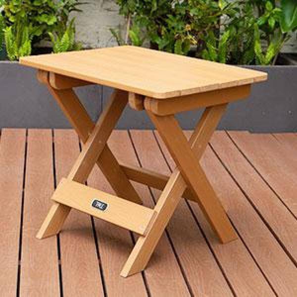 Portable Brown Folding Side Table Square Plastic Wood Table Is Perfect For Outdoor Camping Picnic GM-47