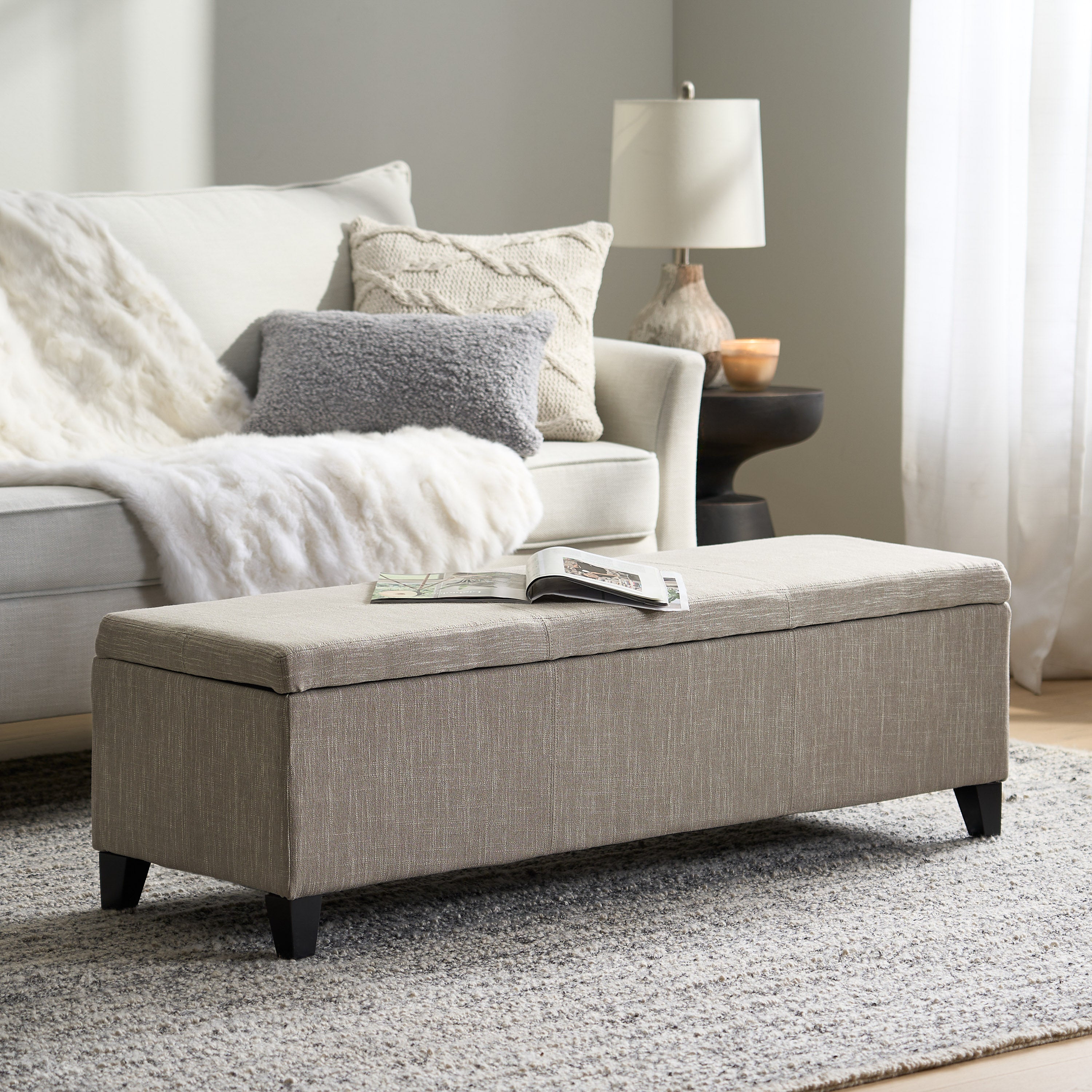 Rupert Upholstered Storage Ottoman Bench