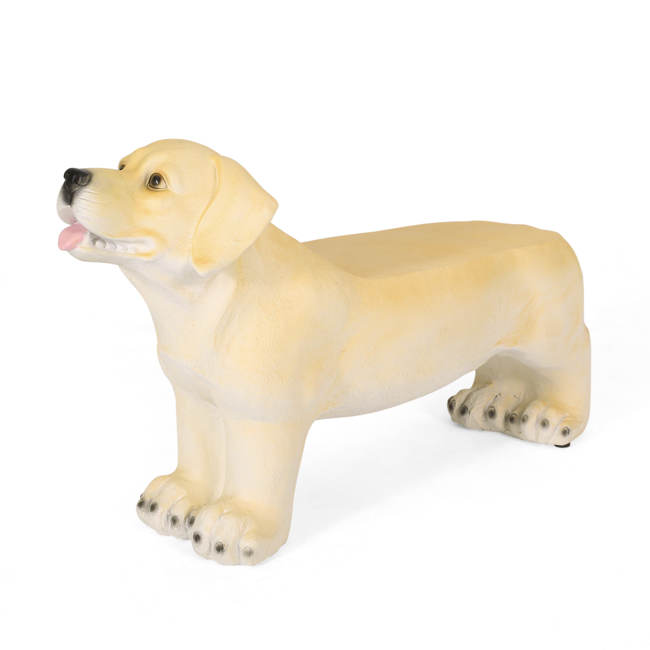 Hargis Outdoor Labrador Dog Garden Bench, Light Brown