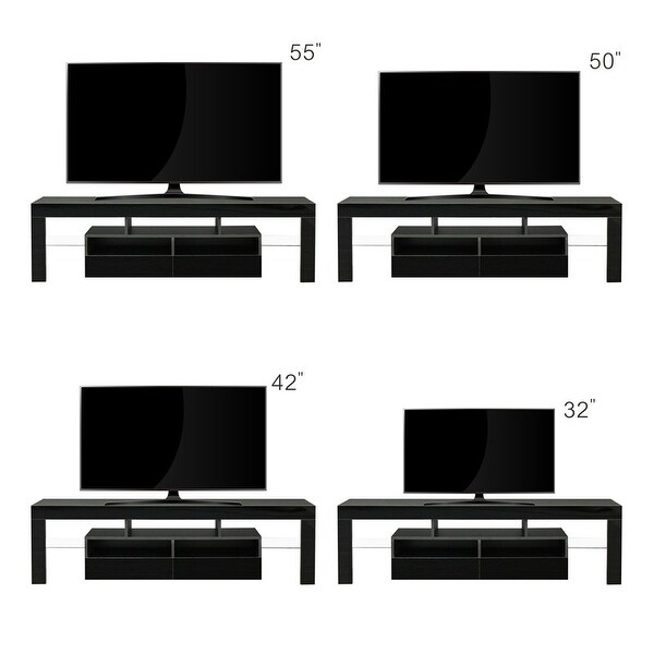 63''L RGB LED Lights TV Stand TV Cabinet with 2 Drawerand7 Shelves for 61 in and Up Entertainment Center