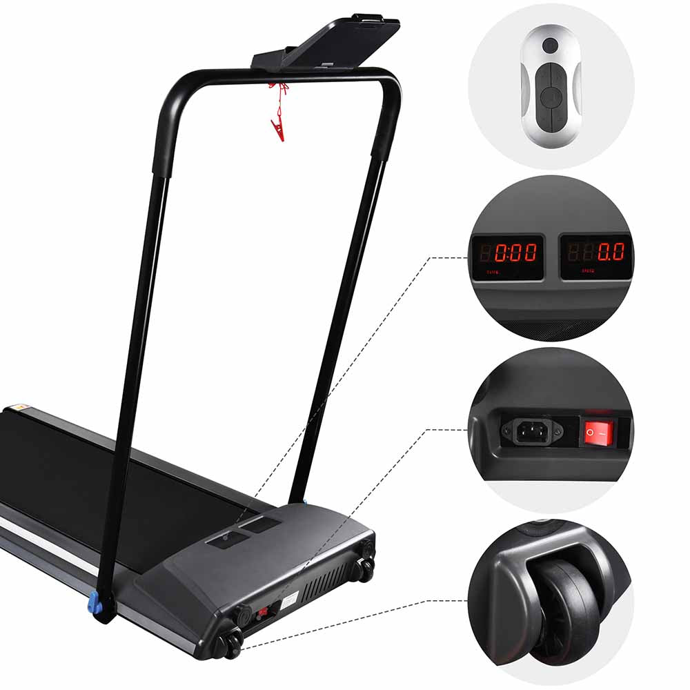 Yescom Underdesk Treadmill Walking Pad with Handrail Remote 1.5 HP