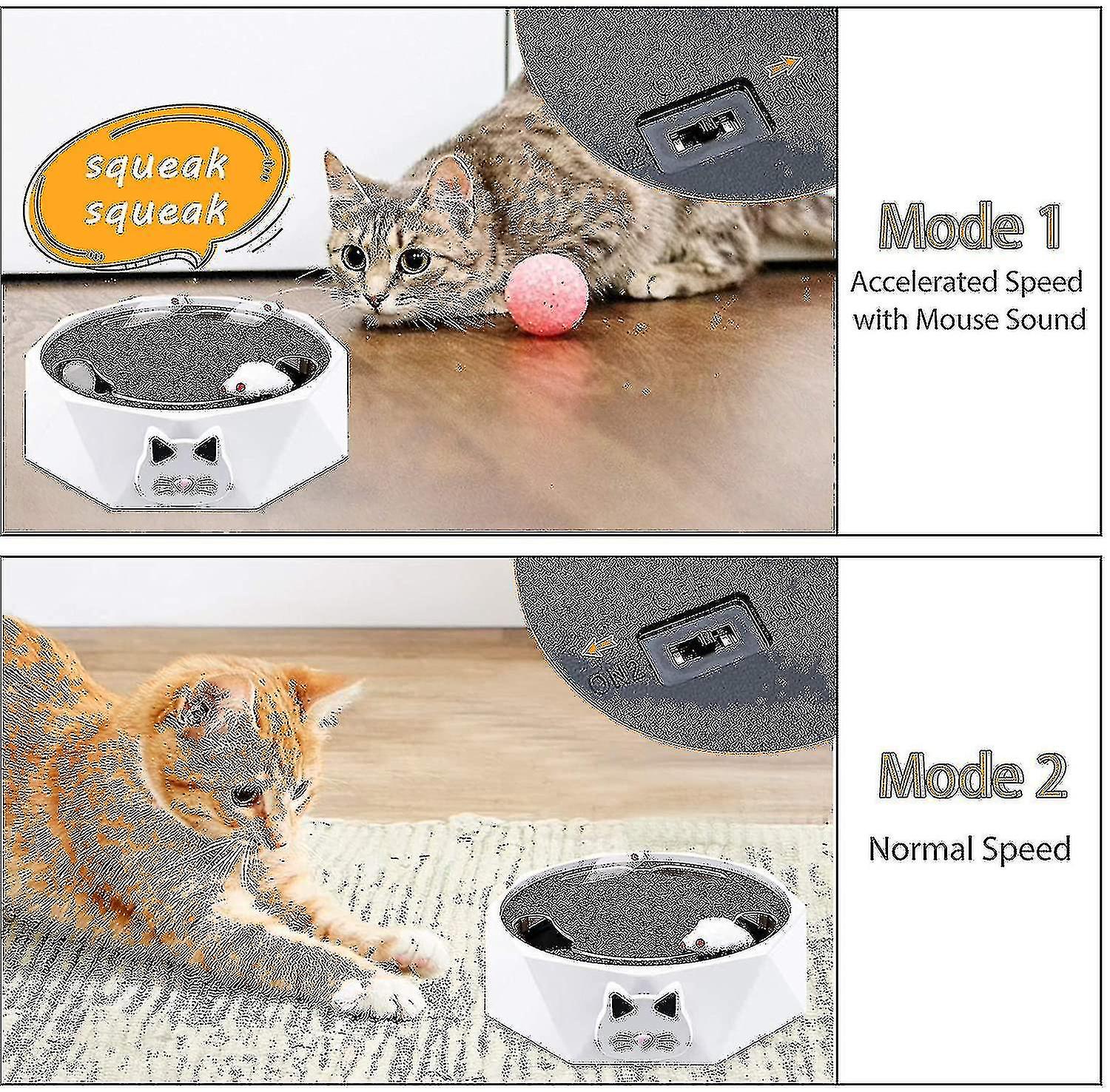 Cat Toy With Running Mouse Interactive Electronic Squeaky Mouse Kitten Toy