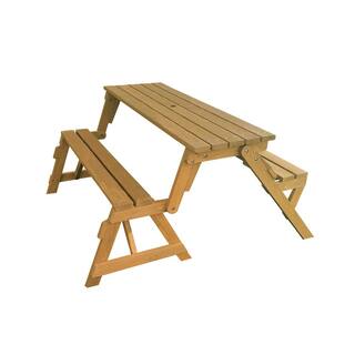 54.25 in. L x 58 in. W x 30 in. H 2 in 1 Picnic TableBench 2-1909