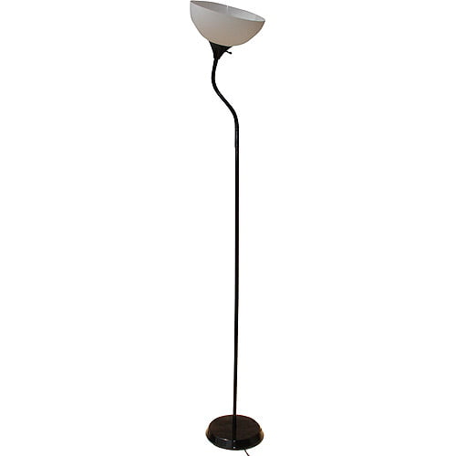 Mainstays 71'' Jelly Gooseneck Floor Lamp， Black