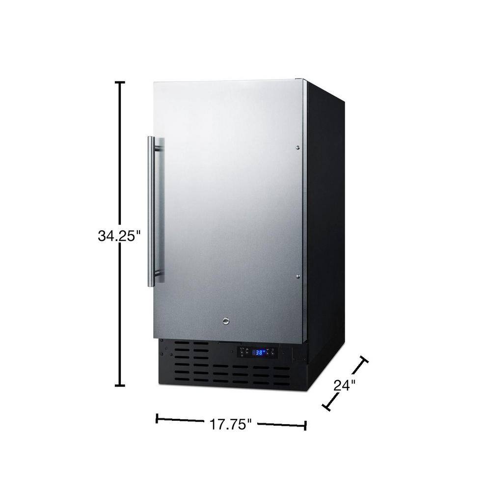 Summit Appliance 18 in. 3 cu. ft. Mini Fridge in Stainless Steel FF1843BSS