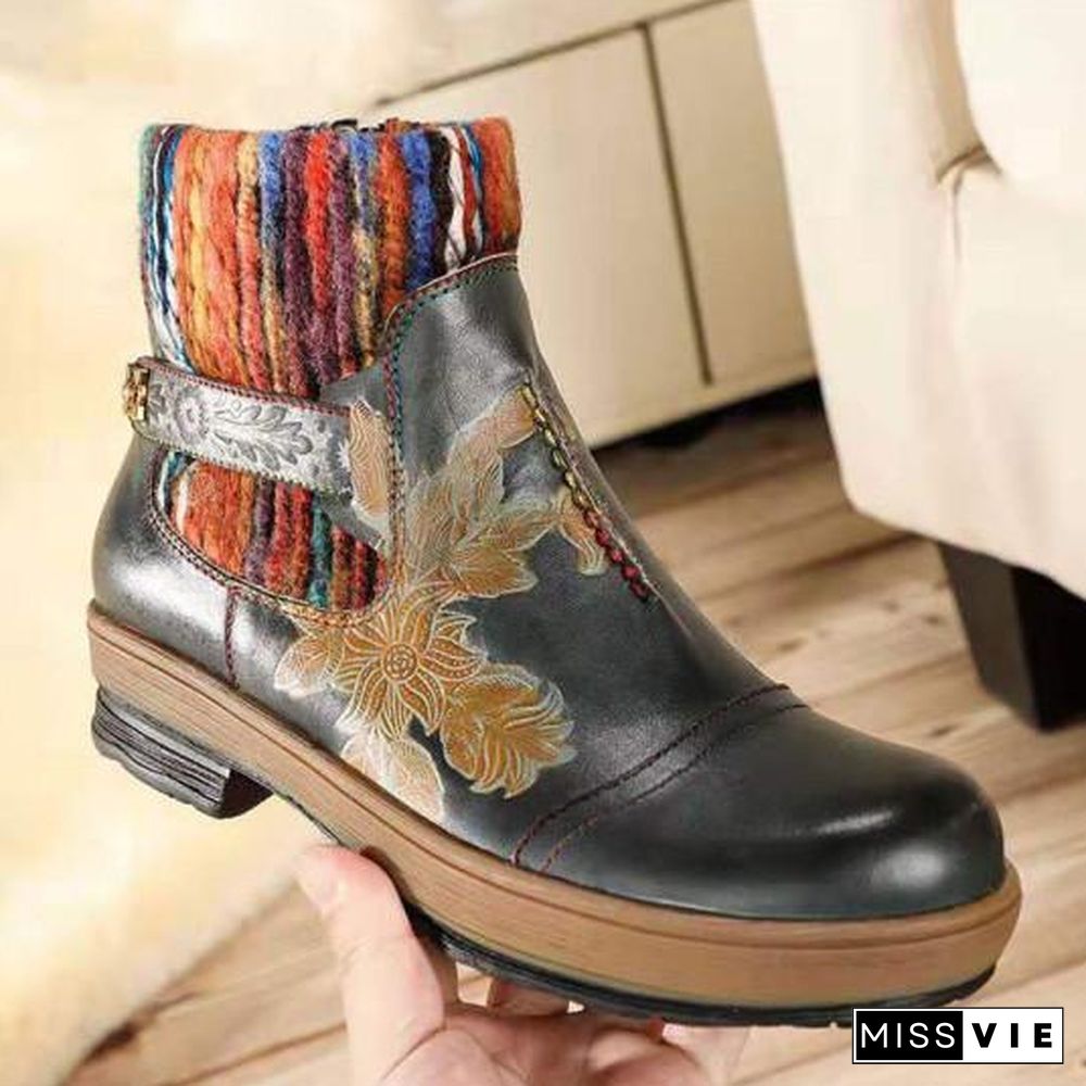 Women Low Heel Boots