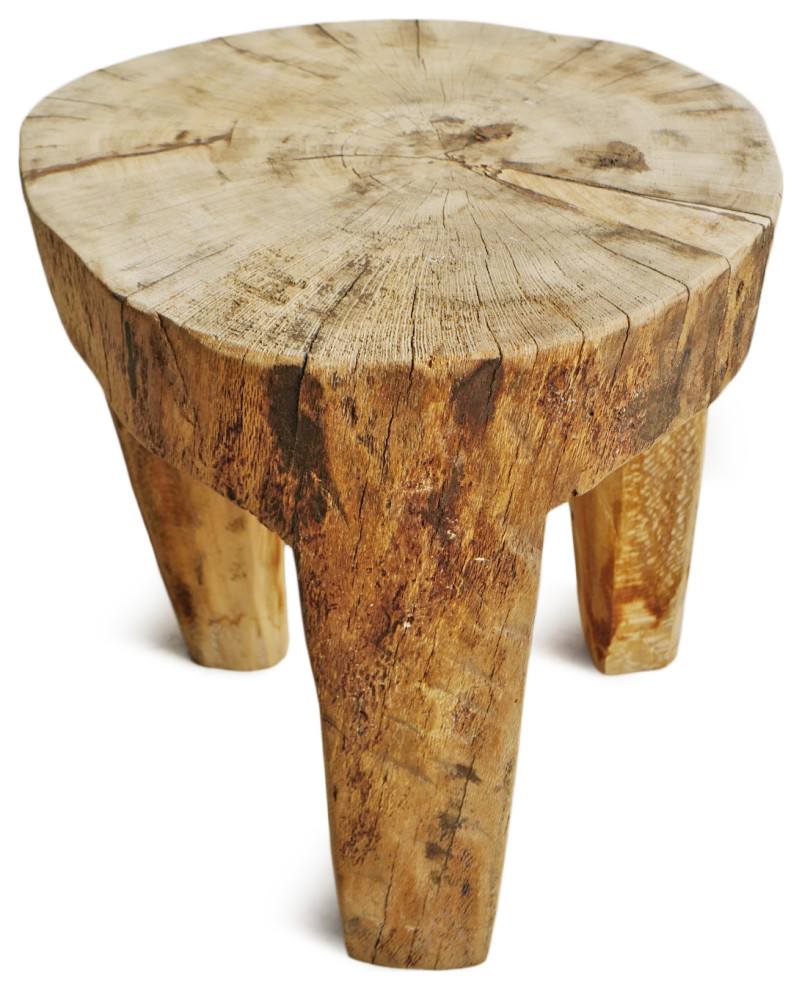 Rustic Naga Three Leg Wood Table 8   Rustic   Side Tables And End Tables   by Design Mix Furniture  Houzz