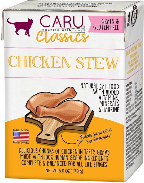 Caru Classic Chicken Stew Grain-Free Wet Cat Food， 6-oz， case of 12