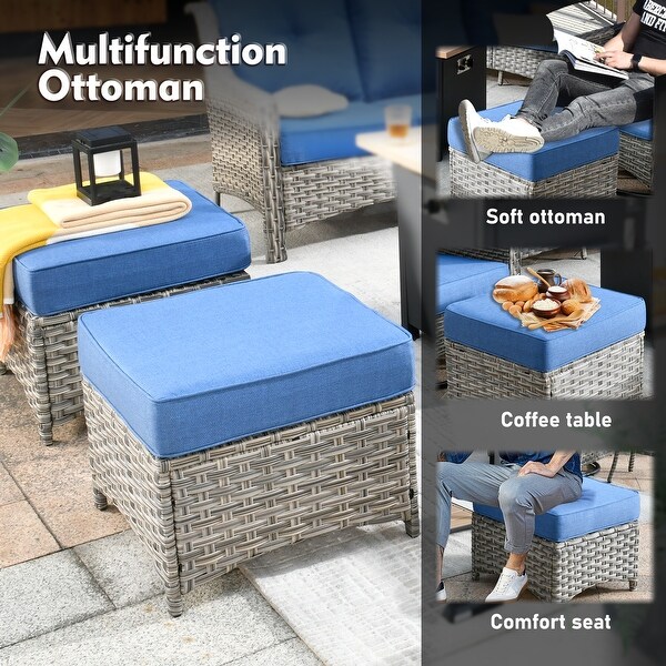 XIZZI Outdoor Patio Furniture 7Piece Conversation Sofa Set with Fire Pit