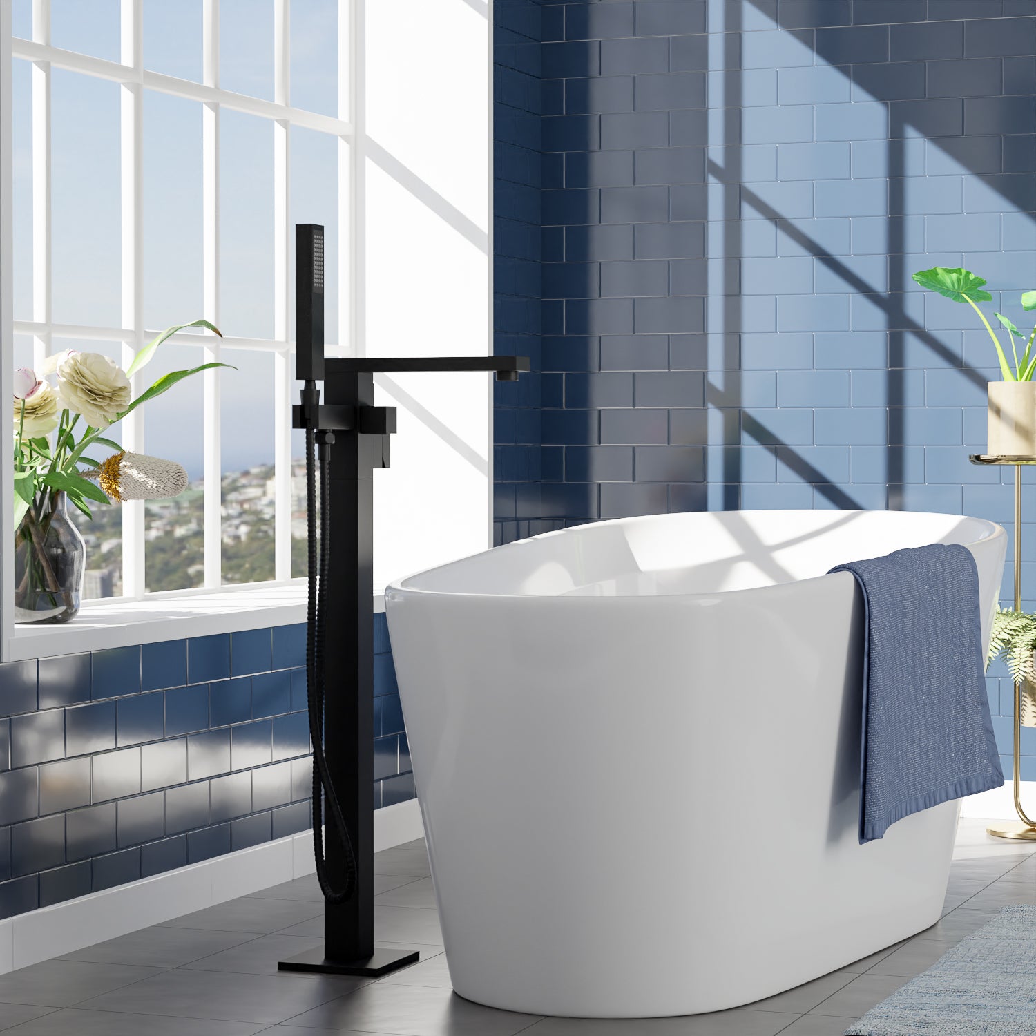 Cohen Freestanding Filler with Hand Shower