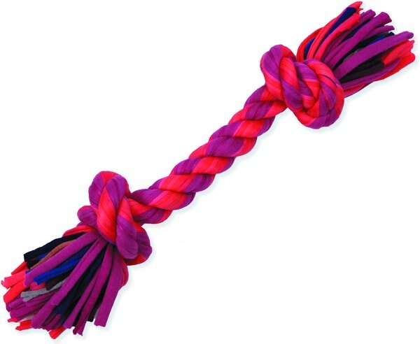 Mammoth Cloth Rope Bone for Dogs， Color Varies