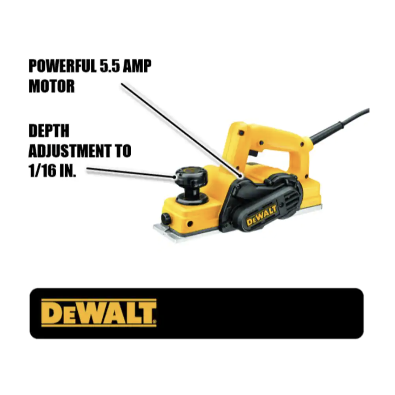 Dewalt 5.5 Amp Corded 3-1/4 in. Portable Hand Planer