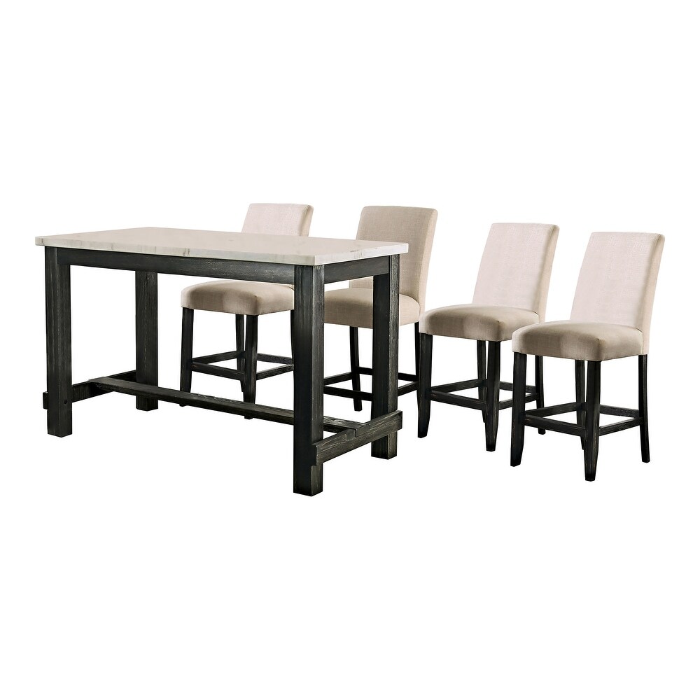 Shap Rustic Solid Wood 5 Piece Counter Height Dining Set by Furniture of America