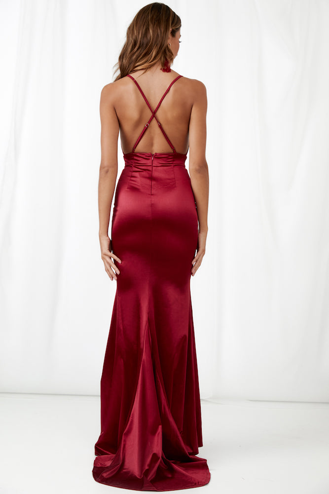 On Our Own Maxi Dress Maroon