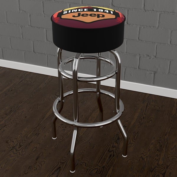 Jeep Sunset Mountain 360 Degree Swivel Barstool with Foam Padded Seat - 20 x 20 x 31