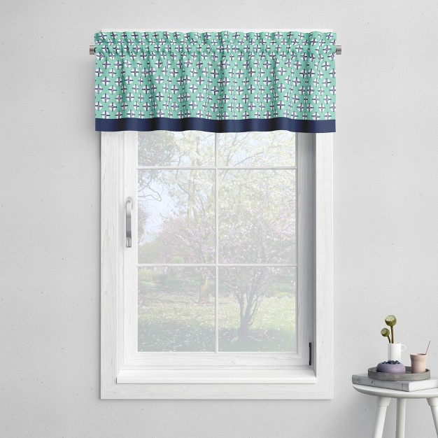 Bacati Noah Mint navy Window Valance