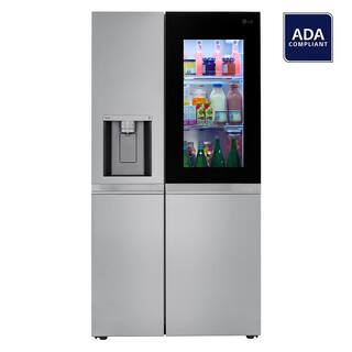 LG 27 cu. ft. Side by Side Smart Refrigerator w InstaView and Craft Ice in PrintProof Stainless Steel LRSOS2706S