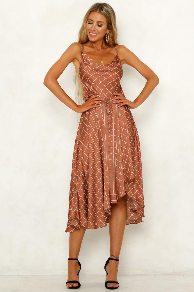 On The Outs Midi Dress Bronze