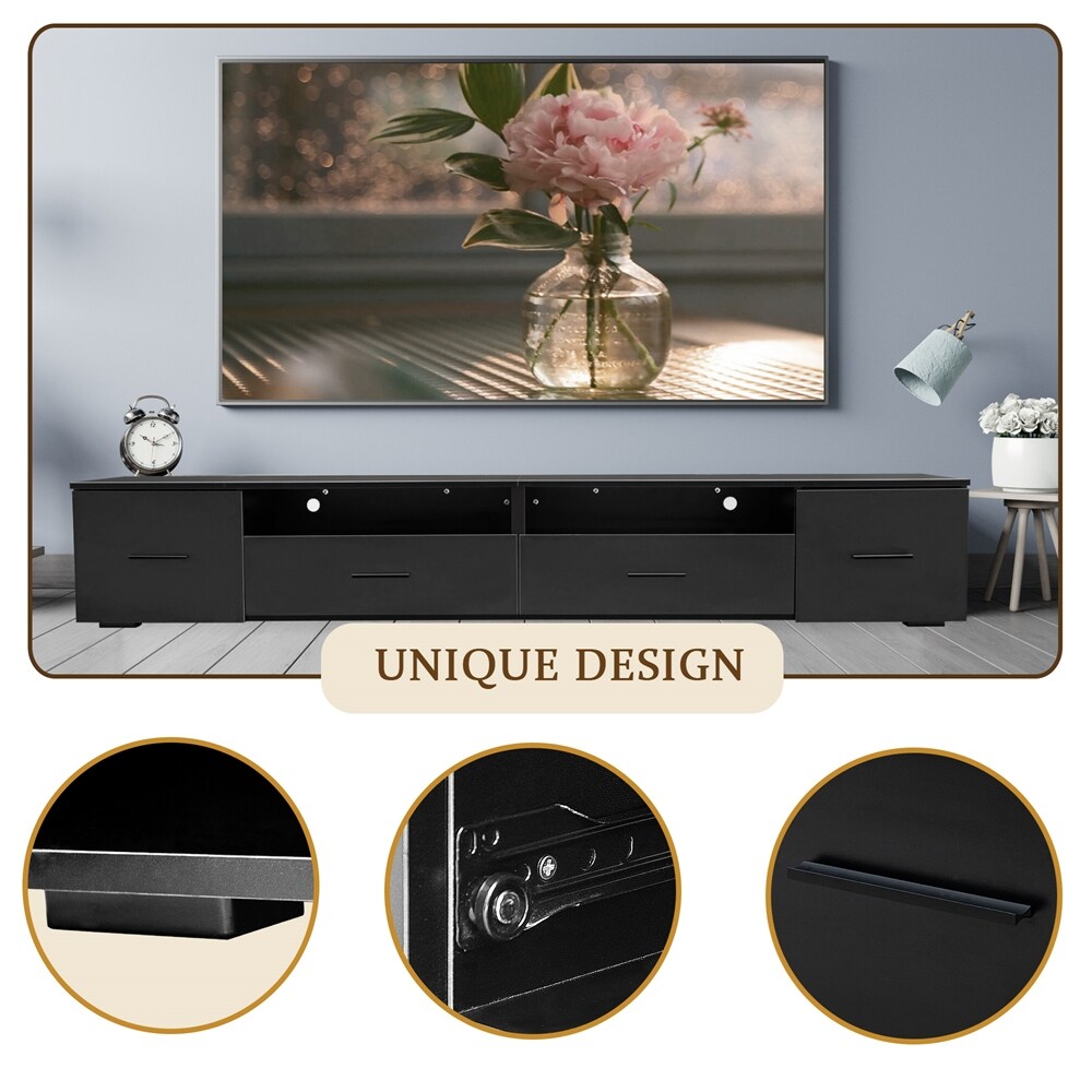 Stand for TV Up to 90 Inch  Large Led TV Stand with 4 Storage Drawers