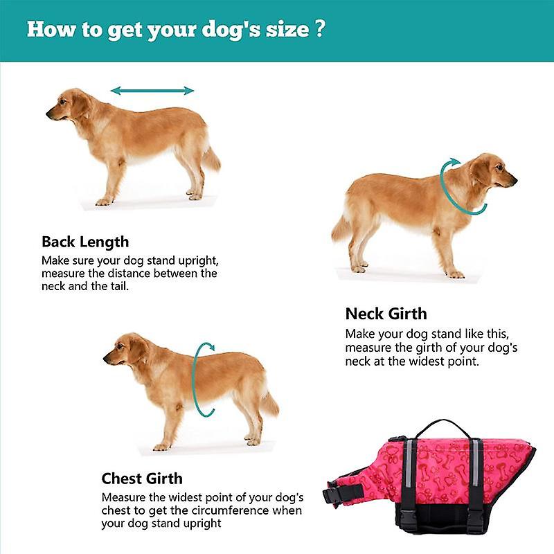 Dog Life Jacket， Reflective Lifesaver With Rescue Handle， Adjustable Floating Vest，high Buoyancy Aid Dog Saver-pink-m