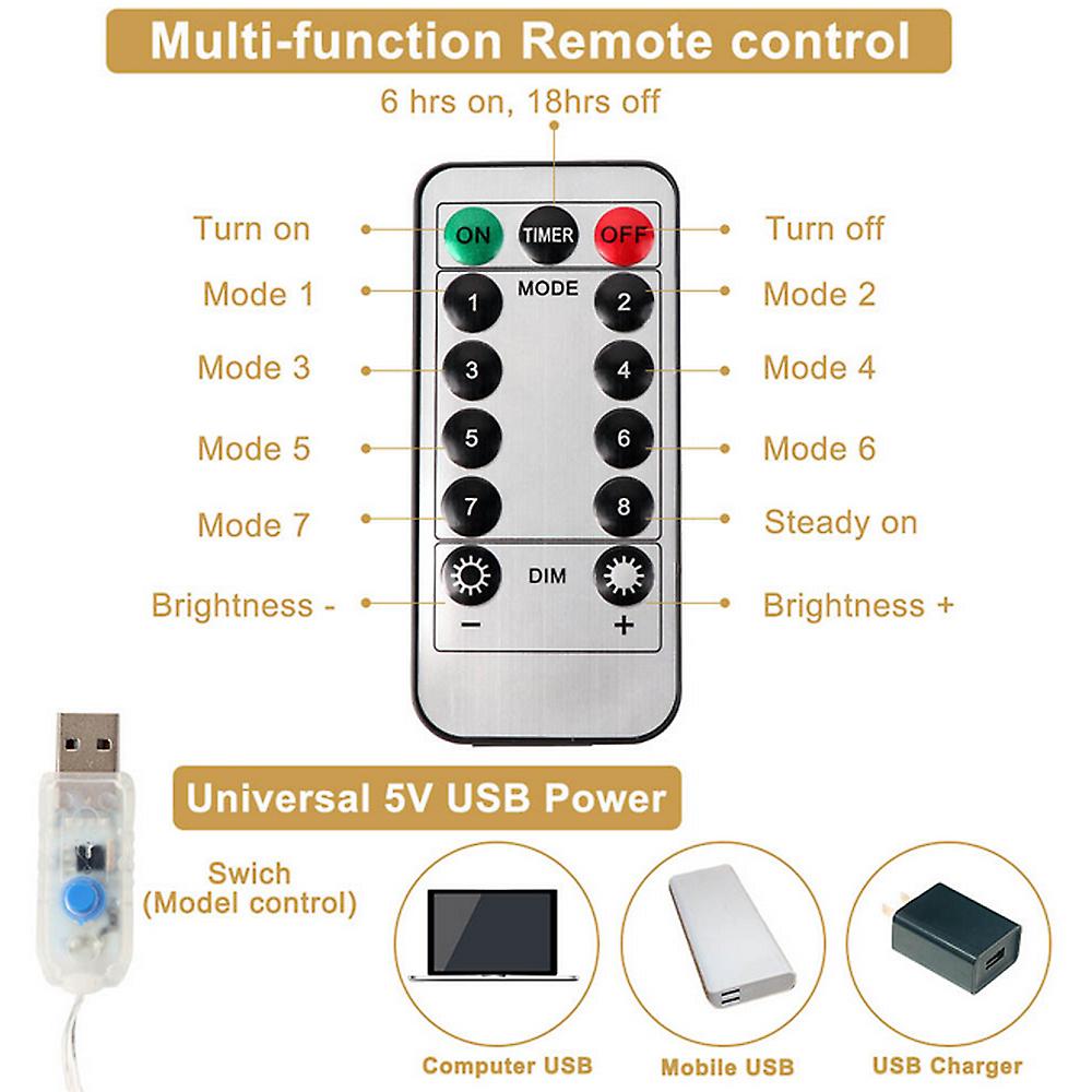 3m 300led Usb Curtain String Lights Controller Window Wedding Decor