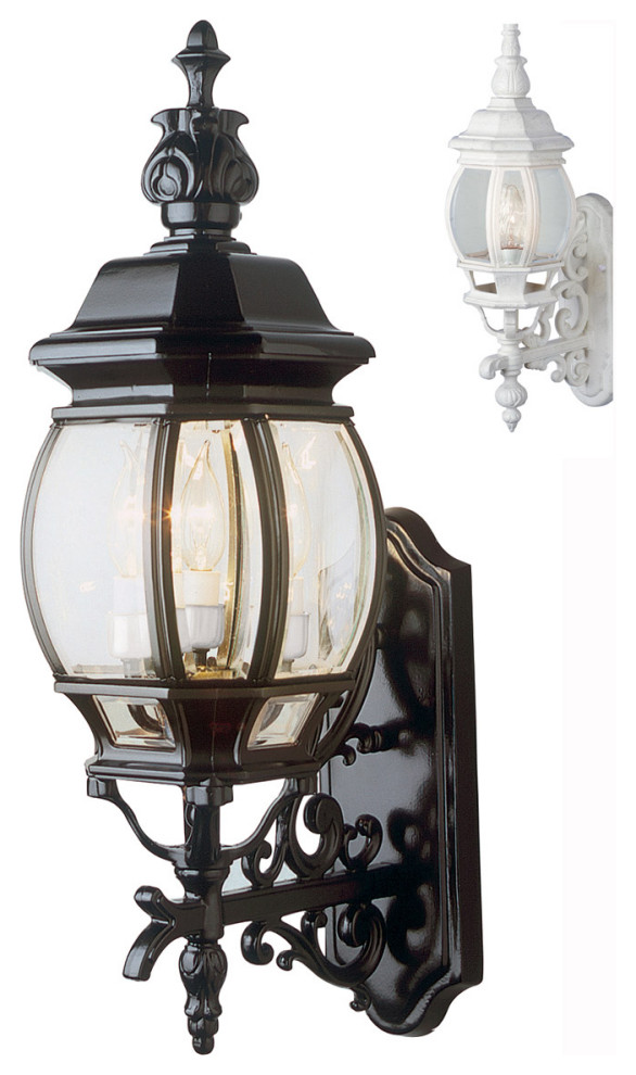 Francisco 3 Light Outdoor Wall Light  White   Mediterranean   Outdoor Wall Lights And Sconces   by Lighting New York  Houzz