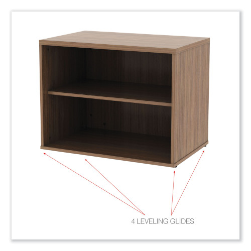 Alera Open Office Low Storage Cabinet Credenza， 29.5 x 19.13 x 22.78， Walnut (LS593020WA)