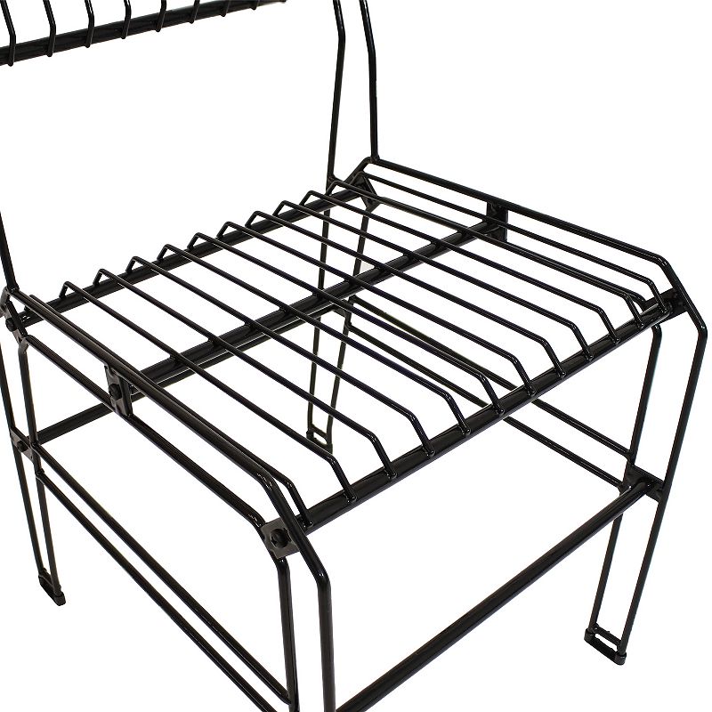 Sunnydaze Indoor/Outdoor Steel Wire Dining Chairs - Black - Set of 2