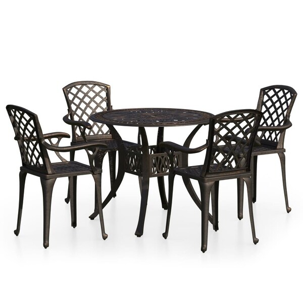 vidaXL 5 Piece Bistro Set Cast Aluminum Bronze