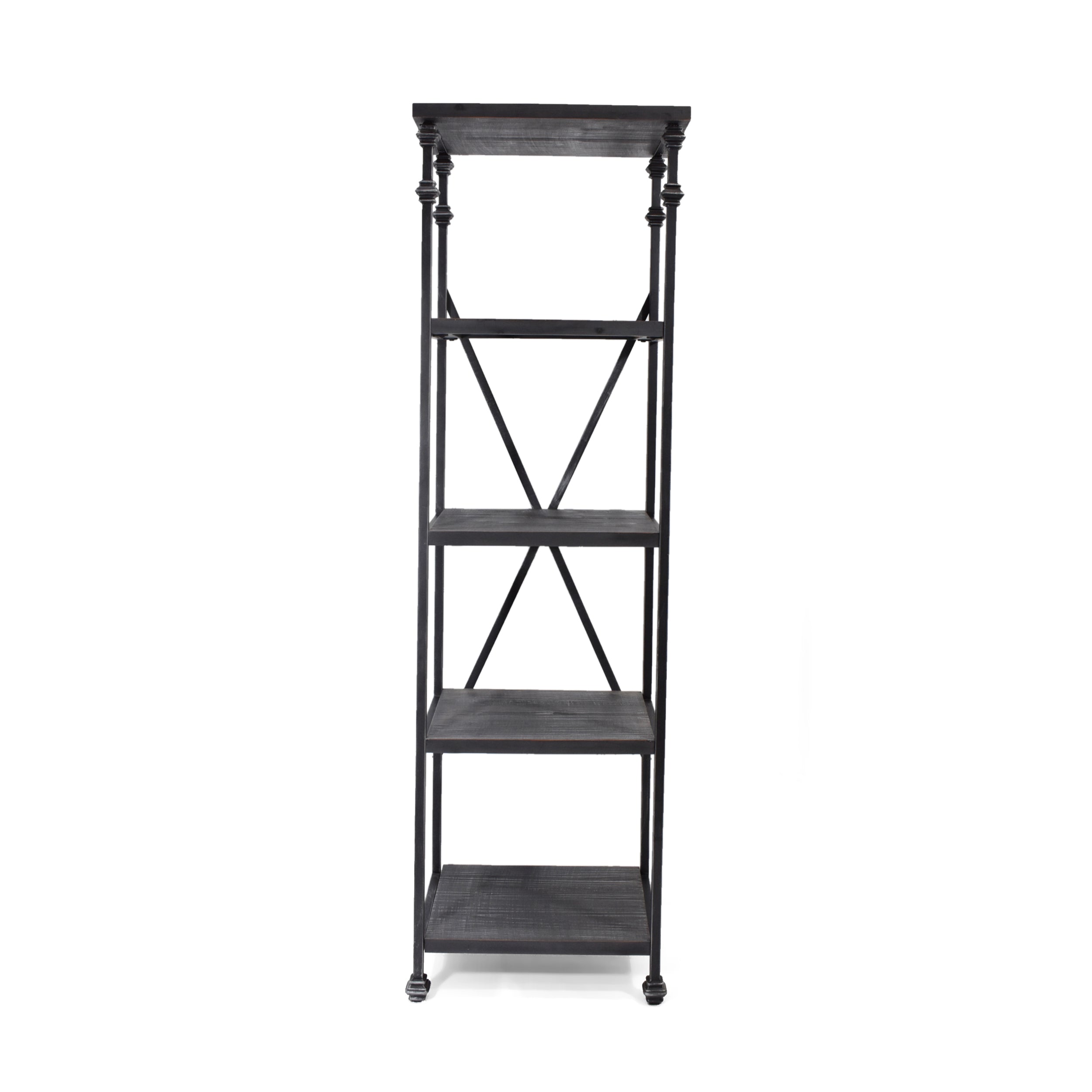 Chrissy 4-Shelf Metal & Wood Etagere Bookcase