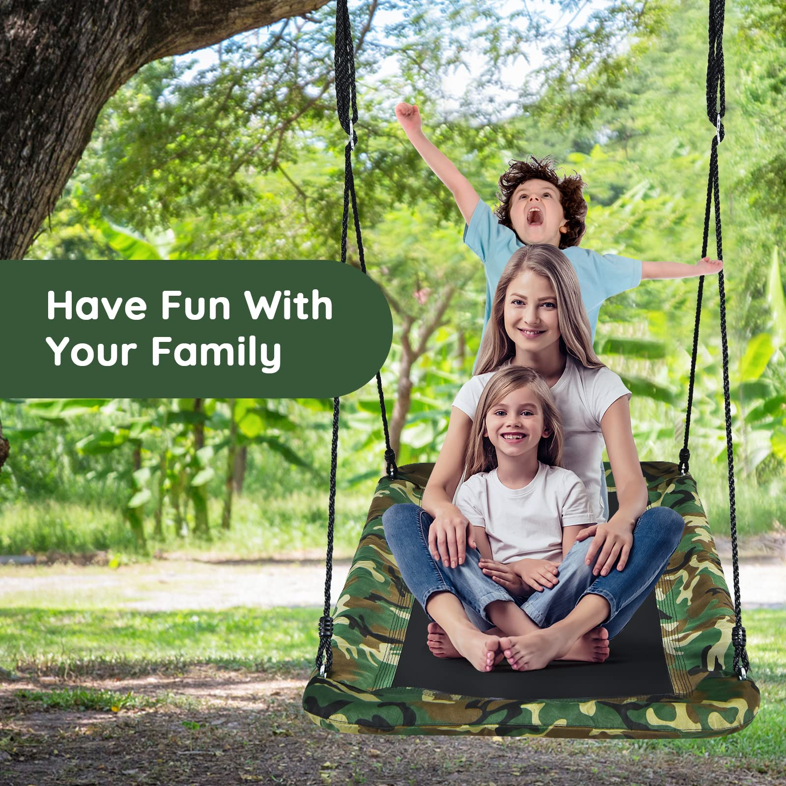 Costzon 700lb Giant 60'' Platform Saucer Tree Swing Set for Kids and Adult