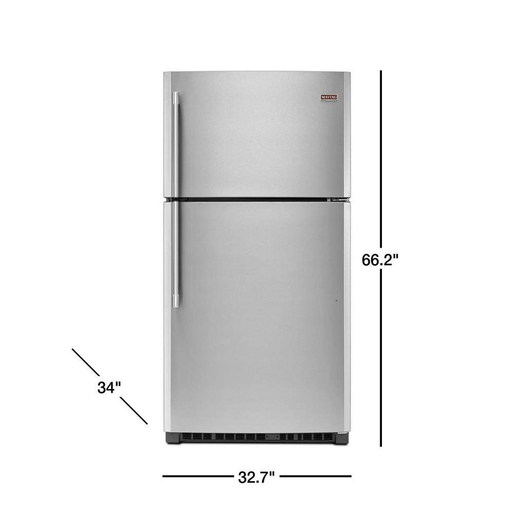 Maytag 21 cu. ft. Top Freezer Refrigerator in Fingerprint Resistant Stainless Steel MRT711SMFZ