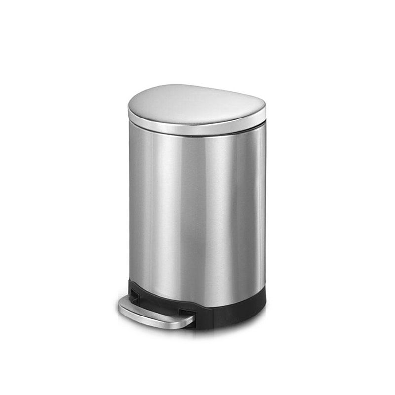 1.6 Gal./6 Liter Stainless Steel Semi-round Step-on Trash Can for Bathroom and Office