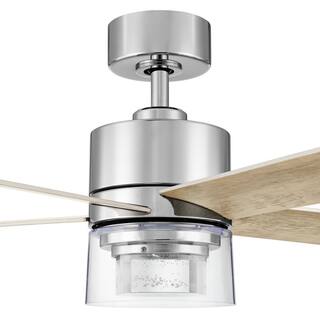 Hampton Bay Crysalis 52 in. Integrated CCT LED with Bubble Glass Indoor Chrome Ceiling Fan with Remote Control AK376-CH