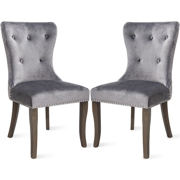 Set of 2 Dining Chair Tufted Armless Chair Upholstered Accent Chair