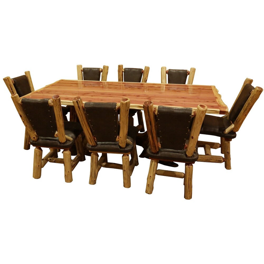 Red Cedar Log   Stump Table Set