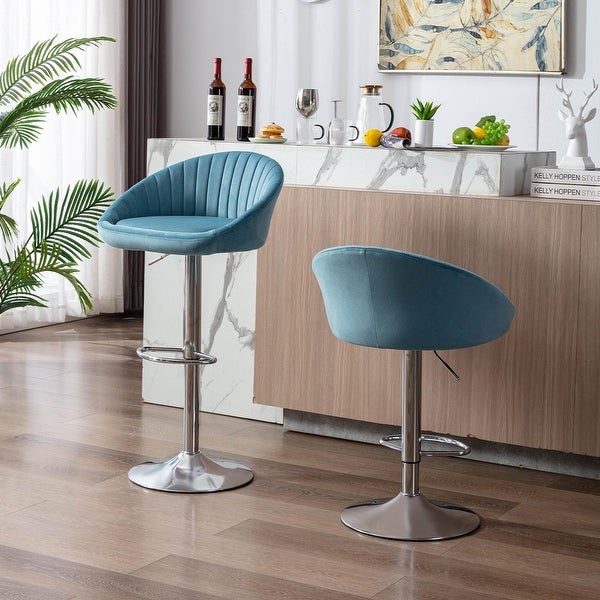 Modern Adjustable Counter Height Bar Stools， Set of 2