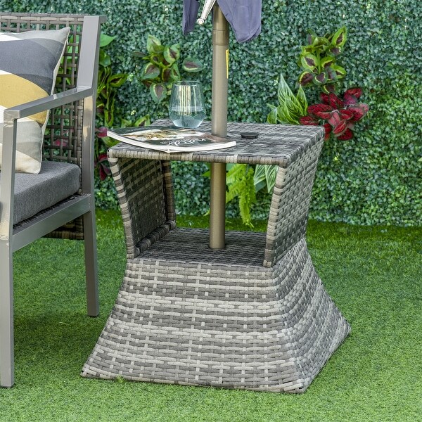 Outsunny Rattan Wicker Side Table